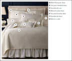 Sferra Ivory Houndstooth Standard Pillowcases Egyptian Cotton Sateen Italy NEW4