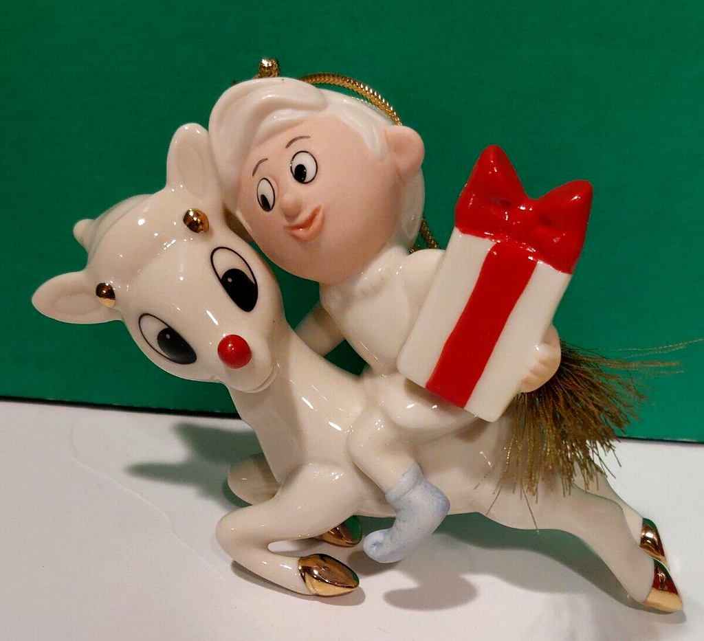Lenox Rudolph & Hermey Elf Figurine Ornament Dentist Reindeer 2014 Christmas NEW2