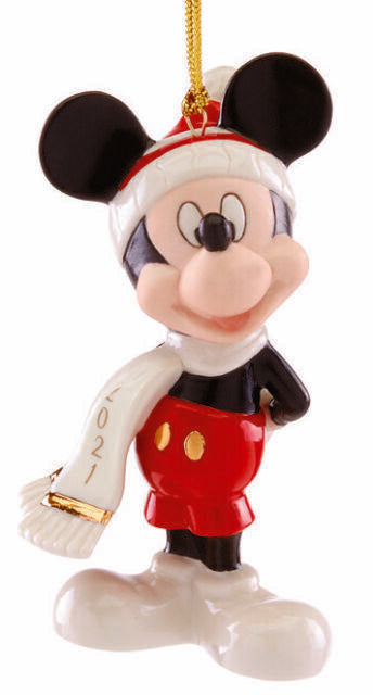 Lenox Disney 2021 Mickey & Minnie Figurine Ornament Set Mouse Winter Outfit NEW4