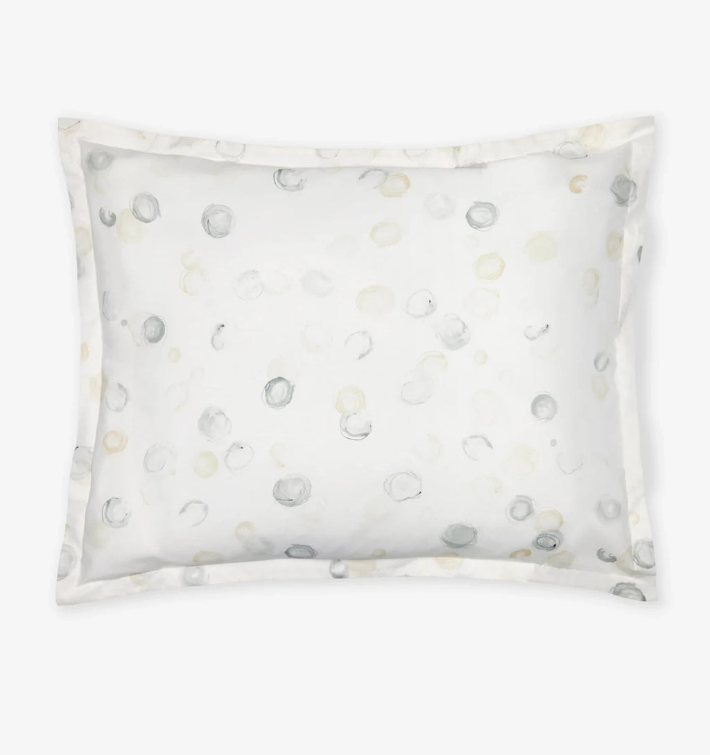 Sferra Punti Platinum Standard Sham Grey Taupe Dots Cotton Percale  Italy NEW1
