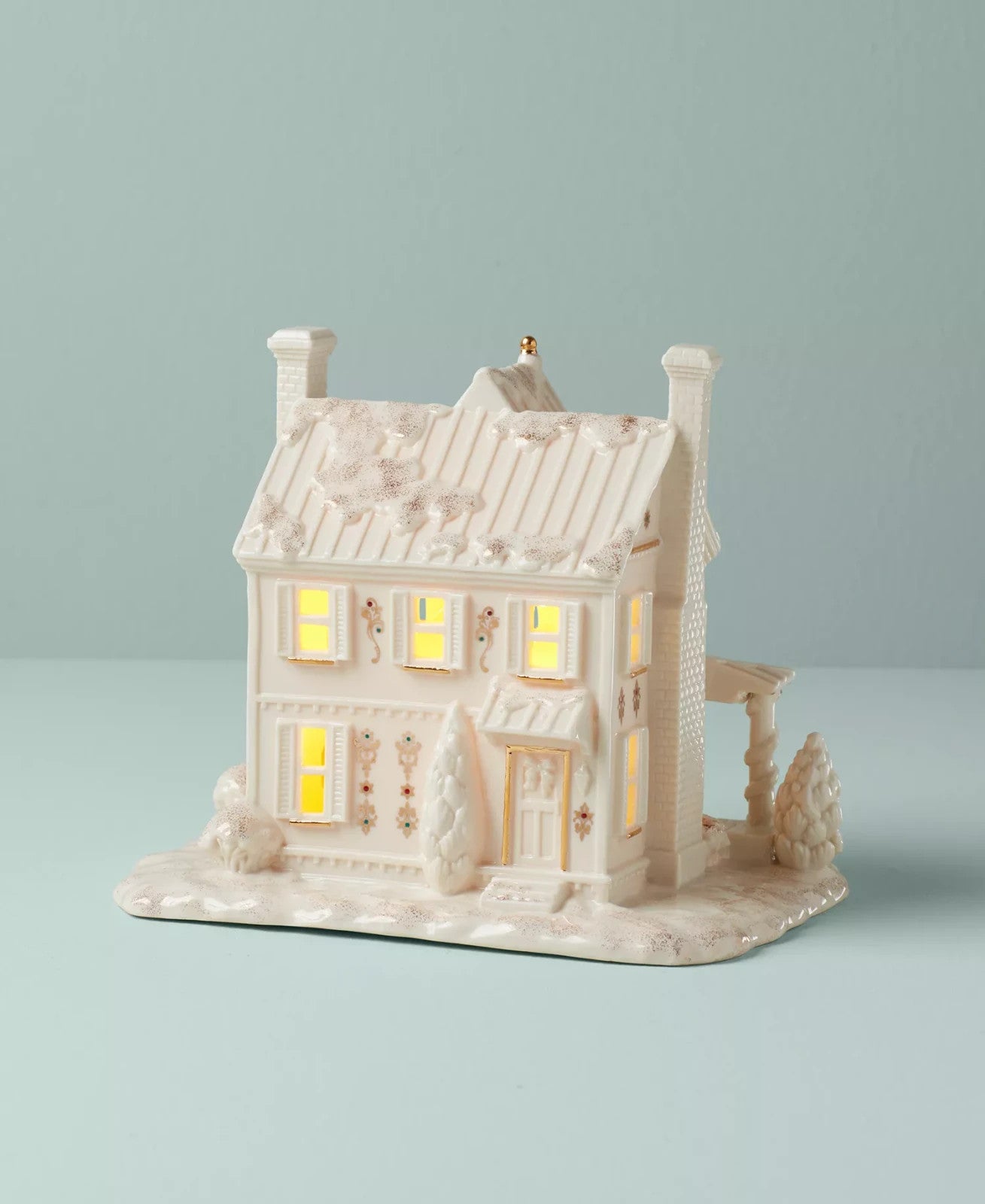 Lenox  Mistletoe Park Lighted Farmhouse Figurine Village Treasures Christmas NEW2