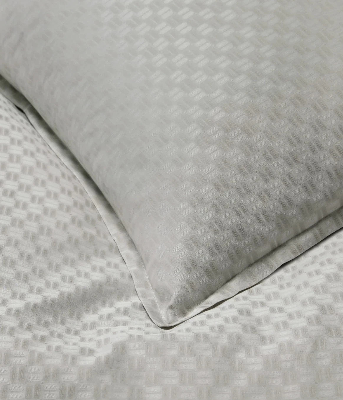 Sferra Macchia Grey Euro Shams Pair Lunar Basketweave Cotton Jacquard Italy NEW2