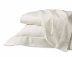 Sferra Ivory Houndstooth Standard Pillowcases Egyptian Cotton Sateen Italy NEW2