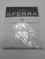 Sferra Isabella Ivory King Pillowcases Solid 100% Cotton Percale 500TC Italy NEW1