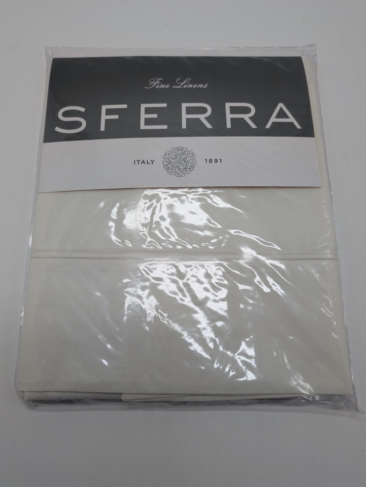 Sferra Isabella Ivory King Pillowcases Solid 100% Cotton Percale 500TC Italy NEW1
