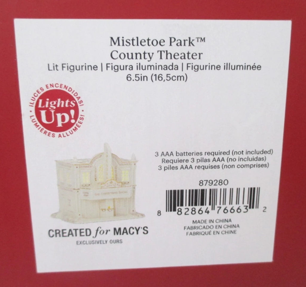 Lenox Mistletoe Park Lighted County Theater Figurine Treasures Christmas NEW10