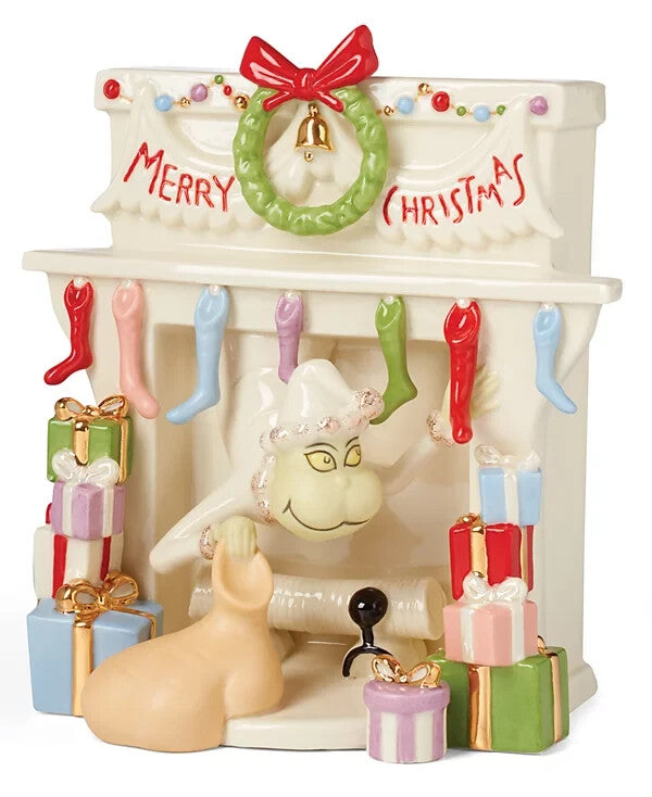 Lenox Grinch Steals The Stockings Figurine  Whoville Chimney Stole Christmas NEW1