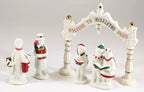 Lenox Mistletoe Park Santa's Lighted Cottage and Caroler Figurines Christmas NEW7