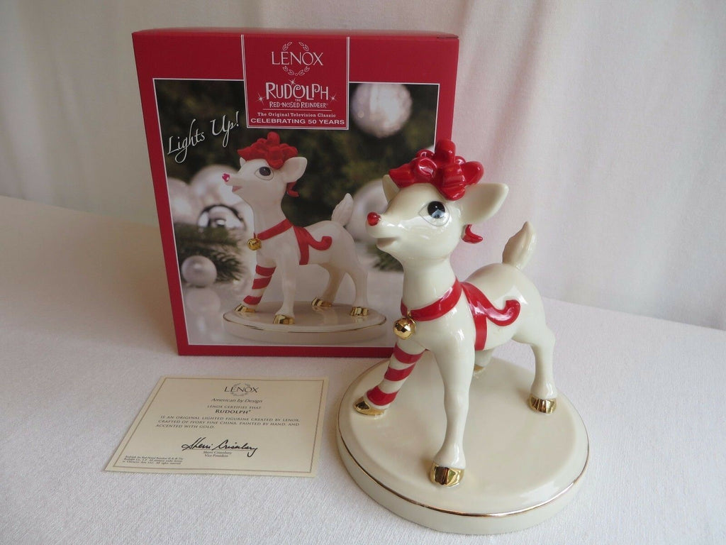 Lenox Rudolph The Red Nosed  Reindeer Lighted Figurine 50th Christmas LED LE NEW2