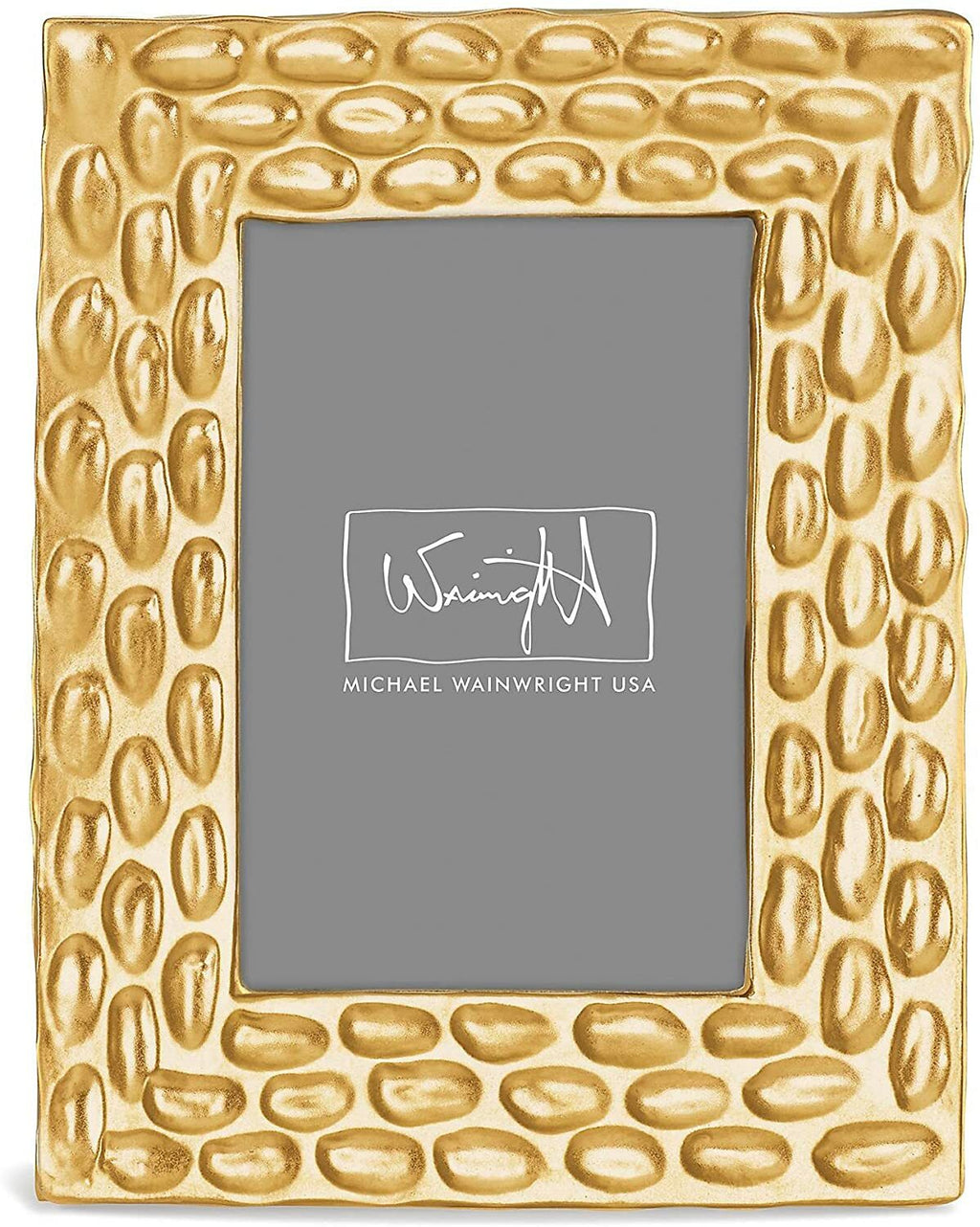 Lenox Wainwright Picture Frame Truro Gold Textured Photo 8"x10" Leather Back NEW0