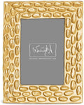 Lenox Wainwright Picture Frame Truro Gold Textured Photo 8"x10" Leather Back NEW0
