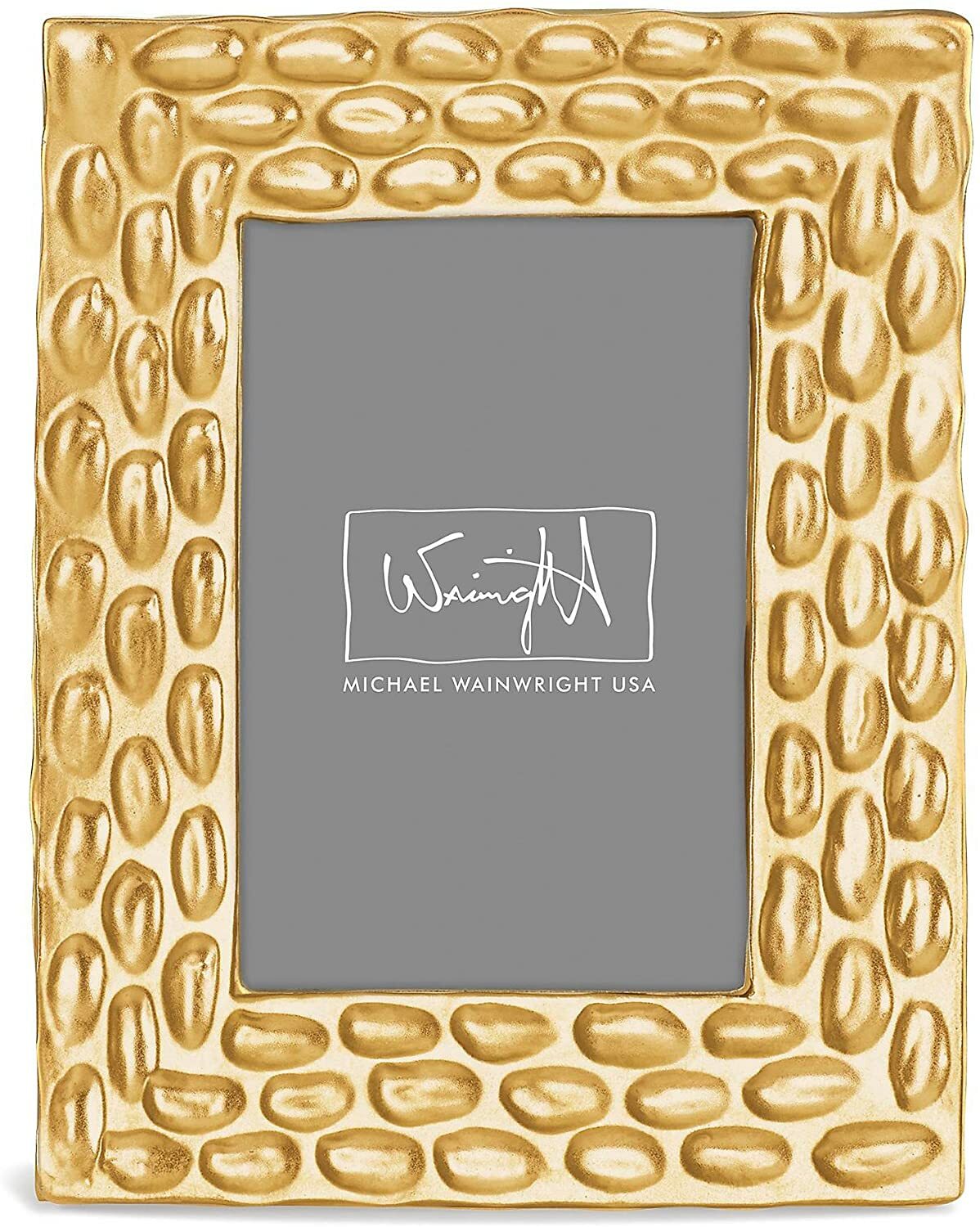 Lenox Wainwright Picture Frame Truro Gold Textured Photo 8"x10" Leather Back NEW0