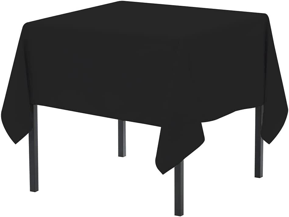 Lenox Black Square Tablecloth 52" Square 100% Cotton Washable Halloween NEW0