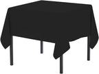 Lenox Black Square Tablecloth 52" Square 100% Cotton Washable Halloween NEW0