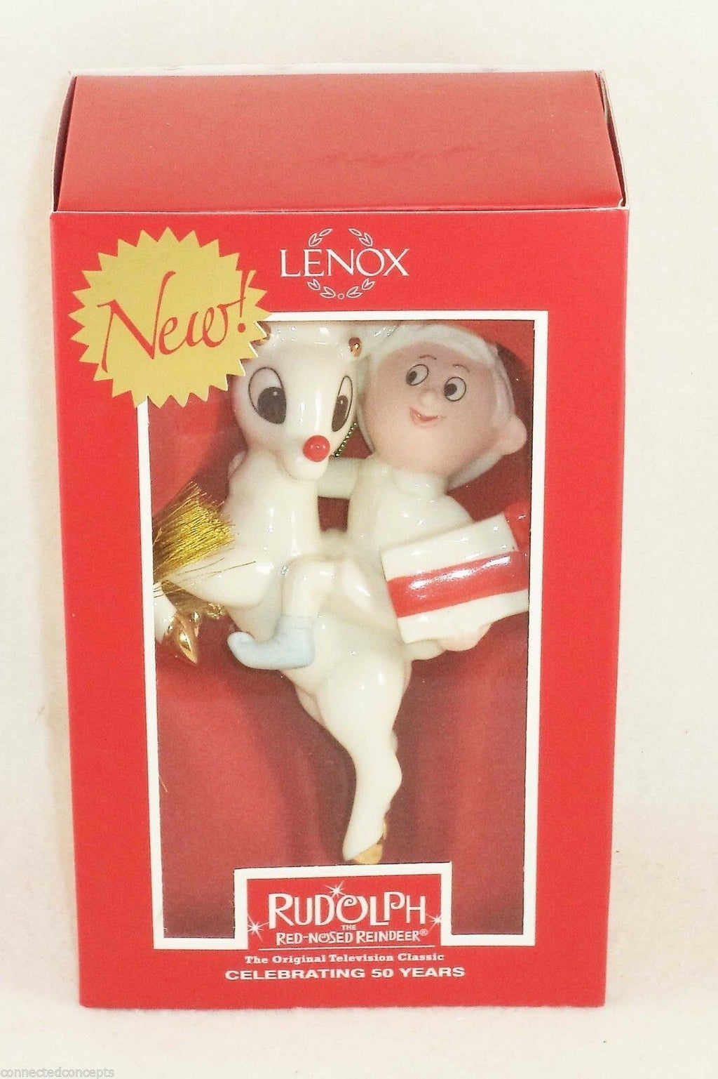 Lenox Rudolph & Hermey Elf Figurine Ornament Dentist Reindeer 2014 Christmas NEW1