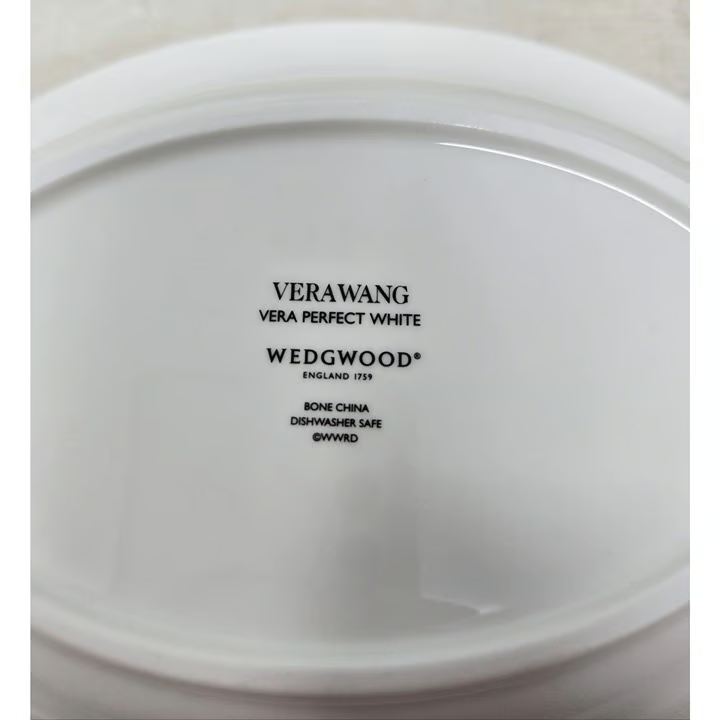 Wedgwood Vera Wang Perfect White Serving Set Platter & Vegetable Bowl NEW IN BOX6