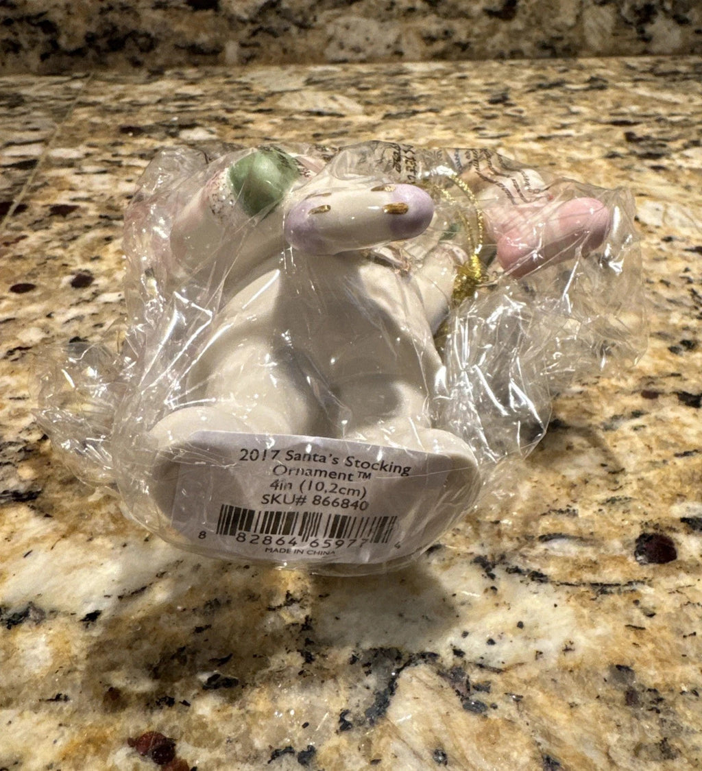 Lenox 2017 Santa Figurine Ornament Santa's Stockings Teddy Bear Christmas NEW7
