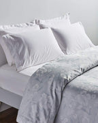 Sferra Lizana Blue Standard Shams Pair Floral Cotton Sateen Jacquard Italy NEW2