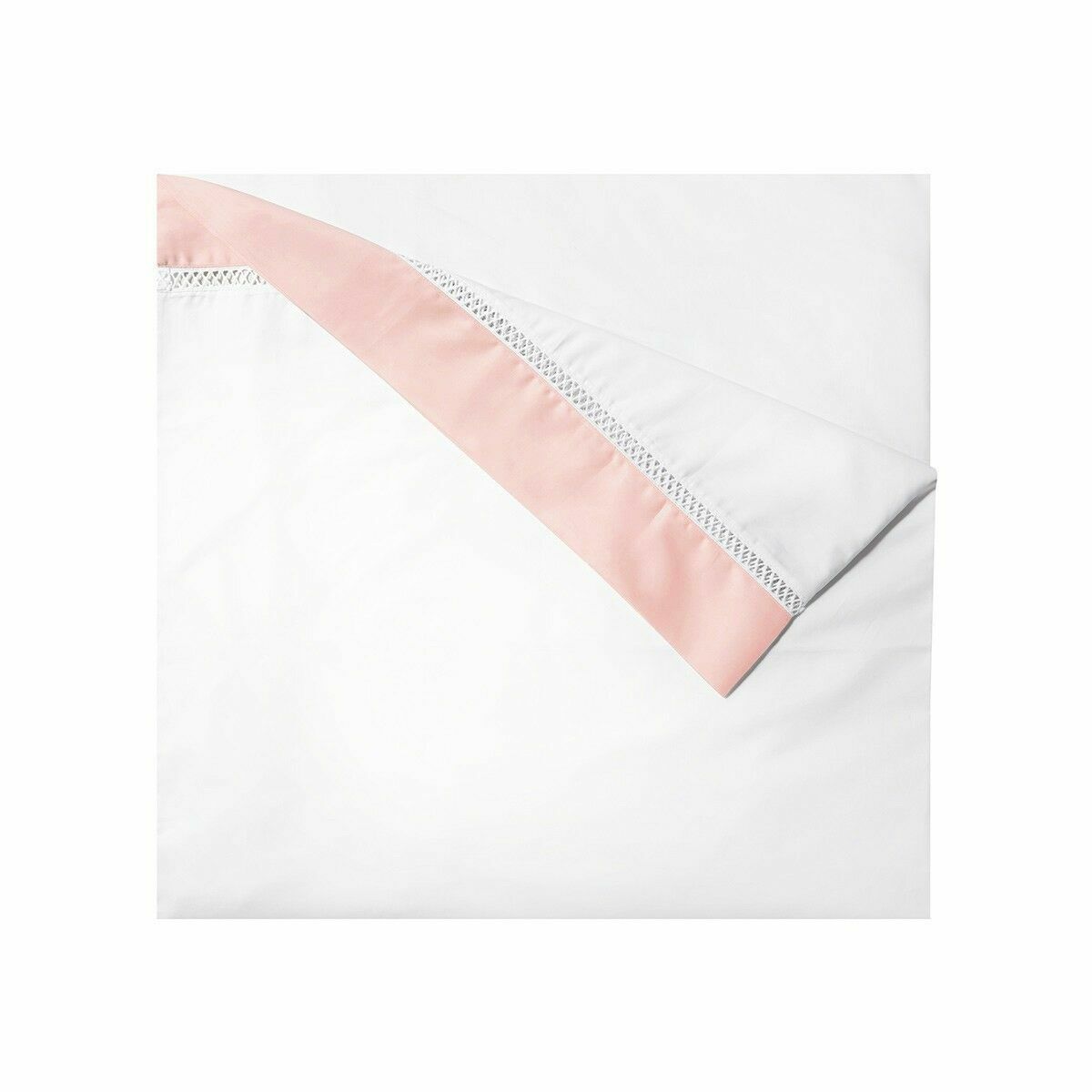 Yves Delorme Walton White  King Duvet Set 3PC  Blush Insert Egyptian Cotton NEW3