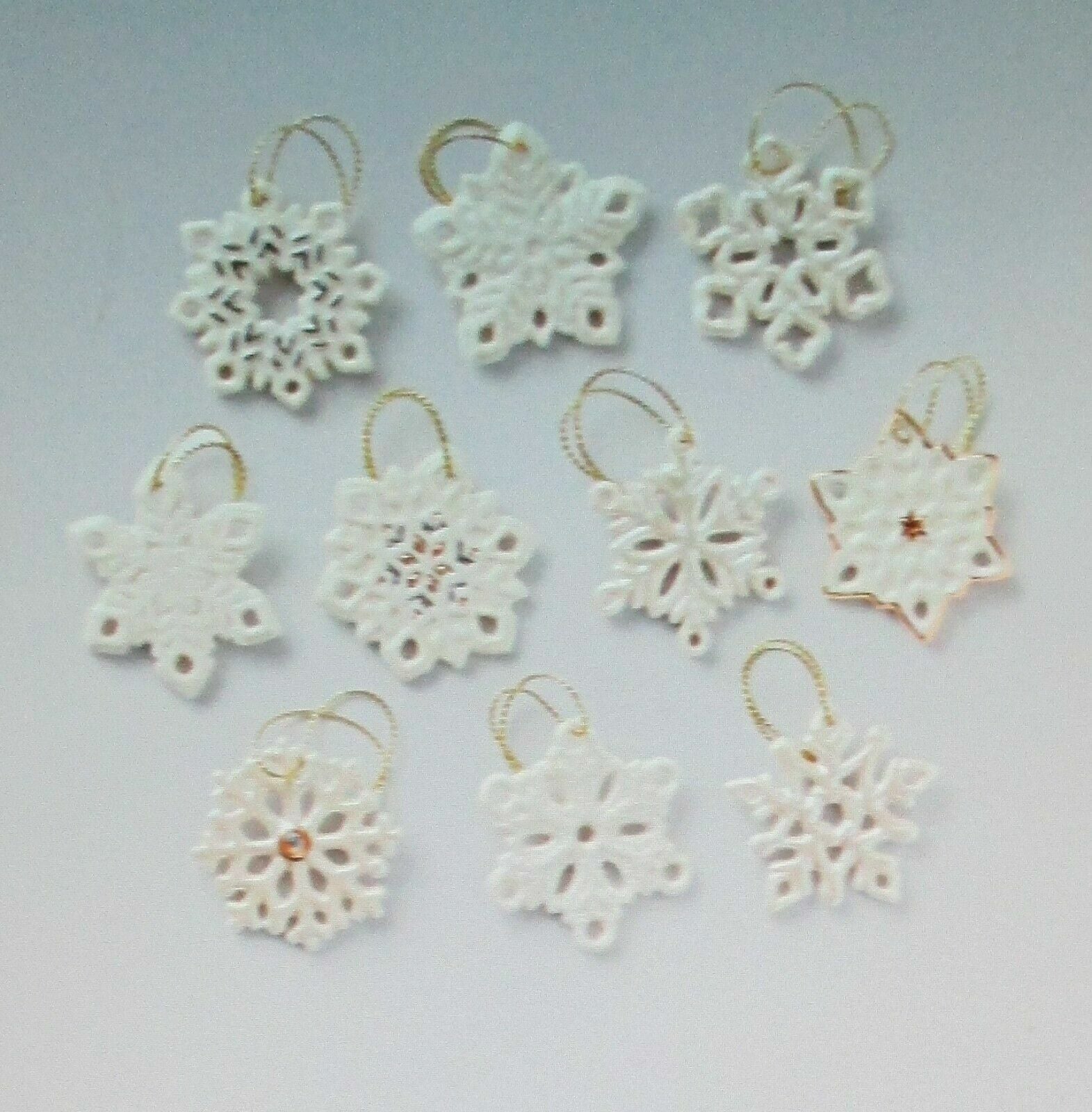 Lenox Snowflake Miniature Tree Ornaments Set Of 10 Winter Christmas New4
