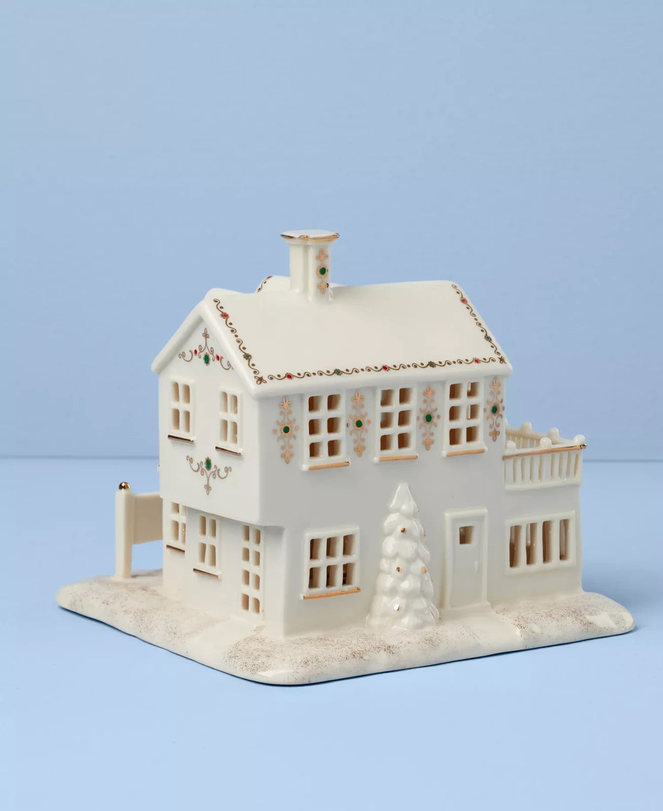 Lenox Mistletoe Park Lighted The Ski Lodge Figurine Treasures Christmas NEW6