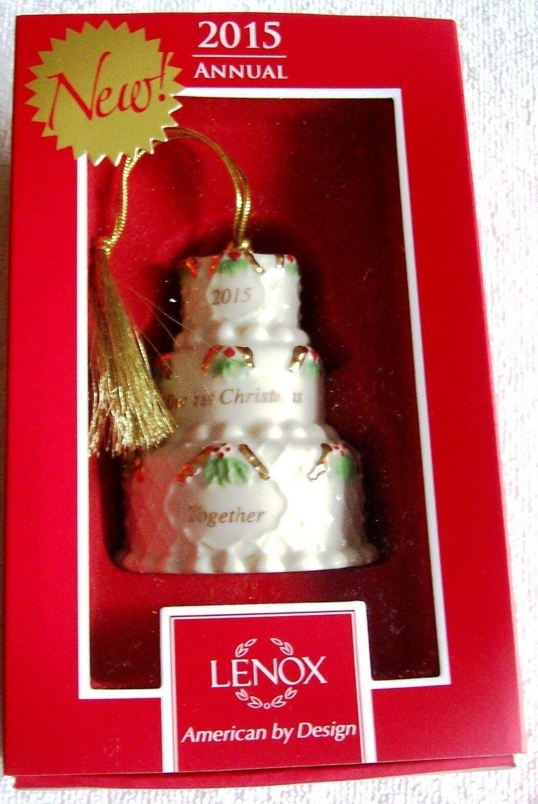 Lenox 2015 Wedding Cake Ornament Our 1st Christmas Together Anniversary Gift NEW2