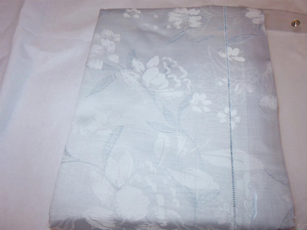 Sferra Lizana Blue Standard Shams Pair Floral Cotton Sateen Jacquard Italy NEW10