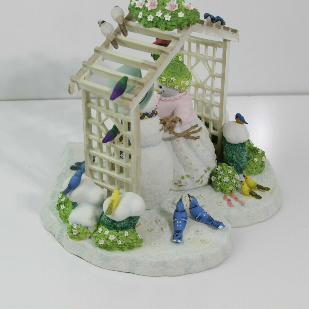 Lenox Snowman Winter White Wedding Figurine Bride Groom Birds Bywaters 7.5" NEW1