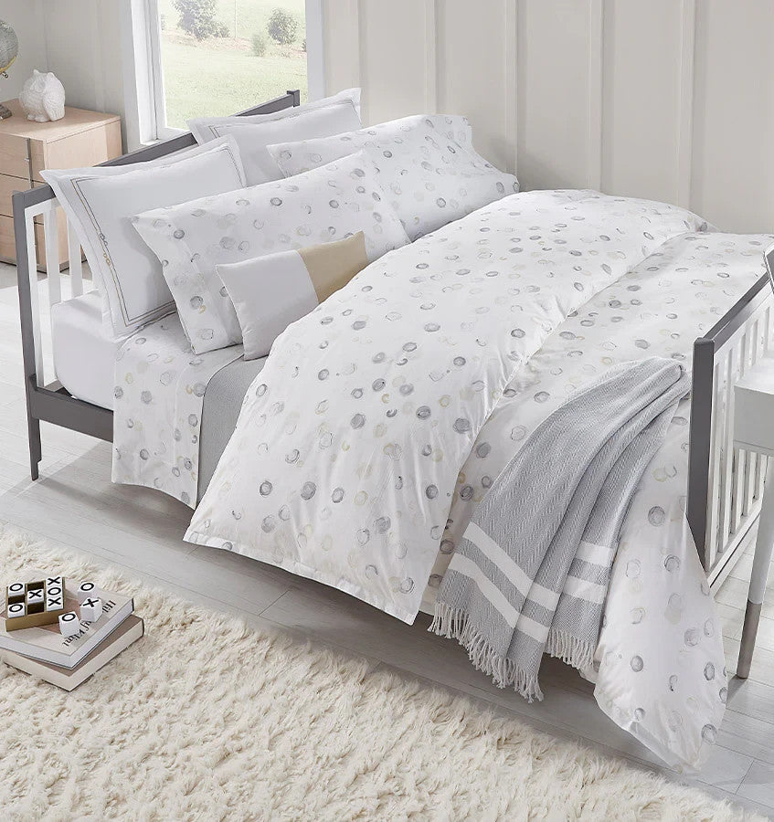 Sferra Punti Platinum Standard Sham Grey Taupe Dots Cotton Percale  Italy NEW2