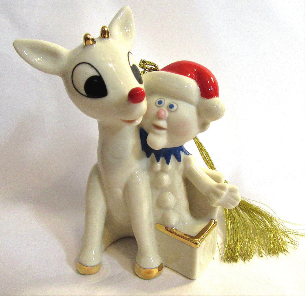 Lenox Rudolph & Charlie in the Box Ornament Figurine 2015 Red Nosed Reindeer NEW1