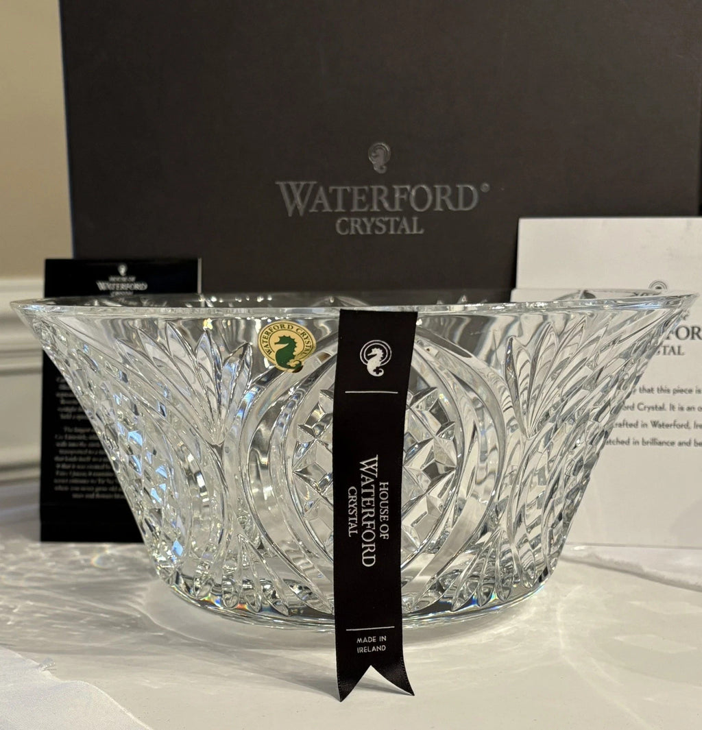 Waterford Crystal Irish Stone Circle Bowl 10" Rosettes Curtis Ireland NEW IN BOX16