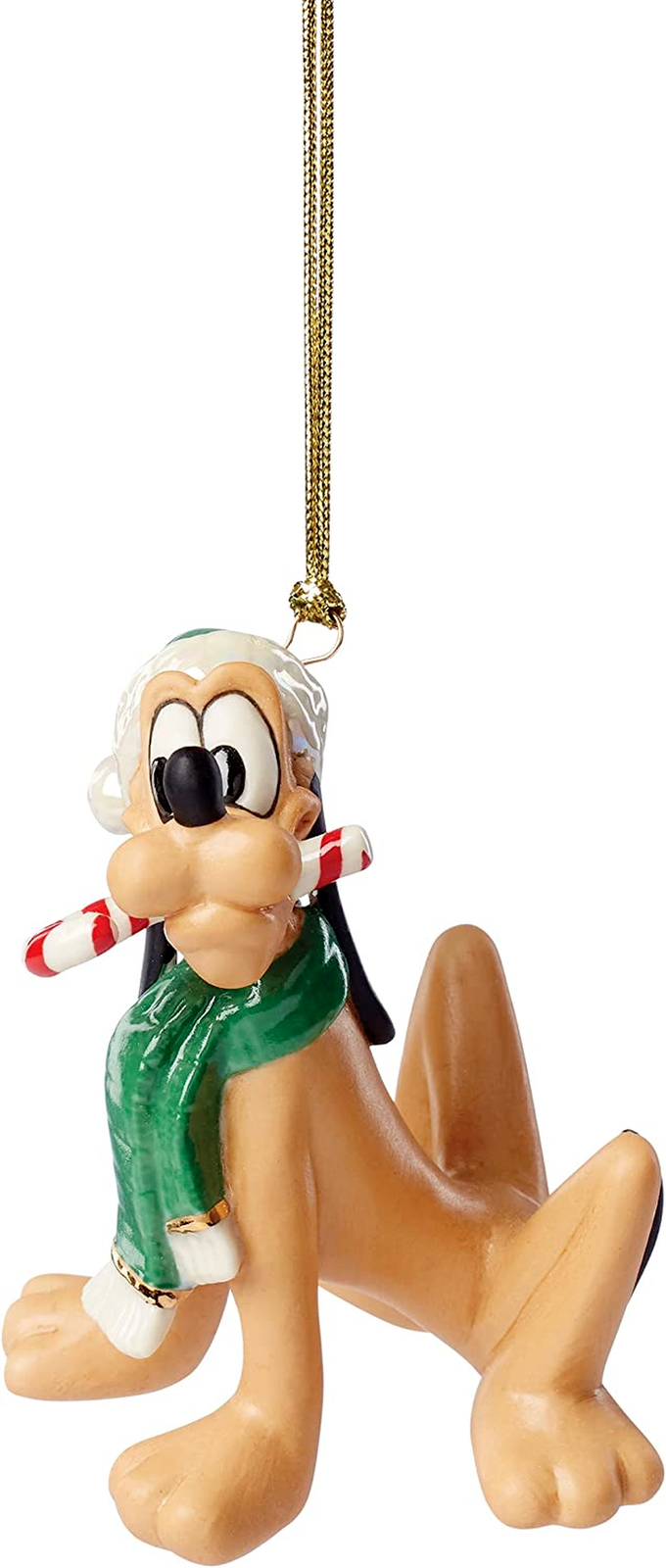 Lenox Disney Pluto Figurine Ornament Mickey's Dog Candy Cane Treat Christmas NEW2