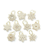 Lenox Snowflake Miniature Tree Ornaments Set Of 10 Winter Christmas New0