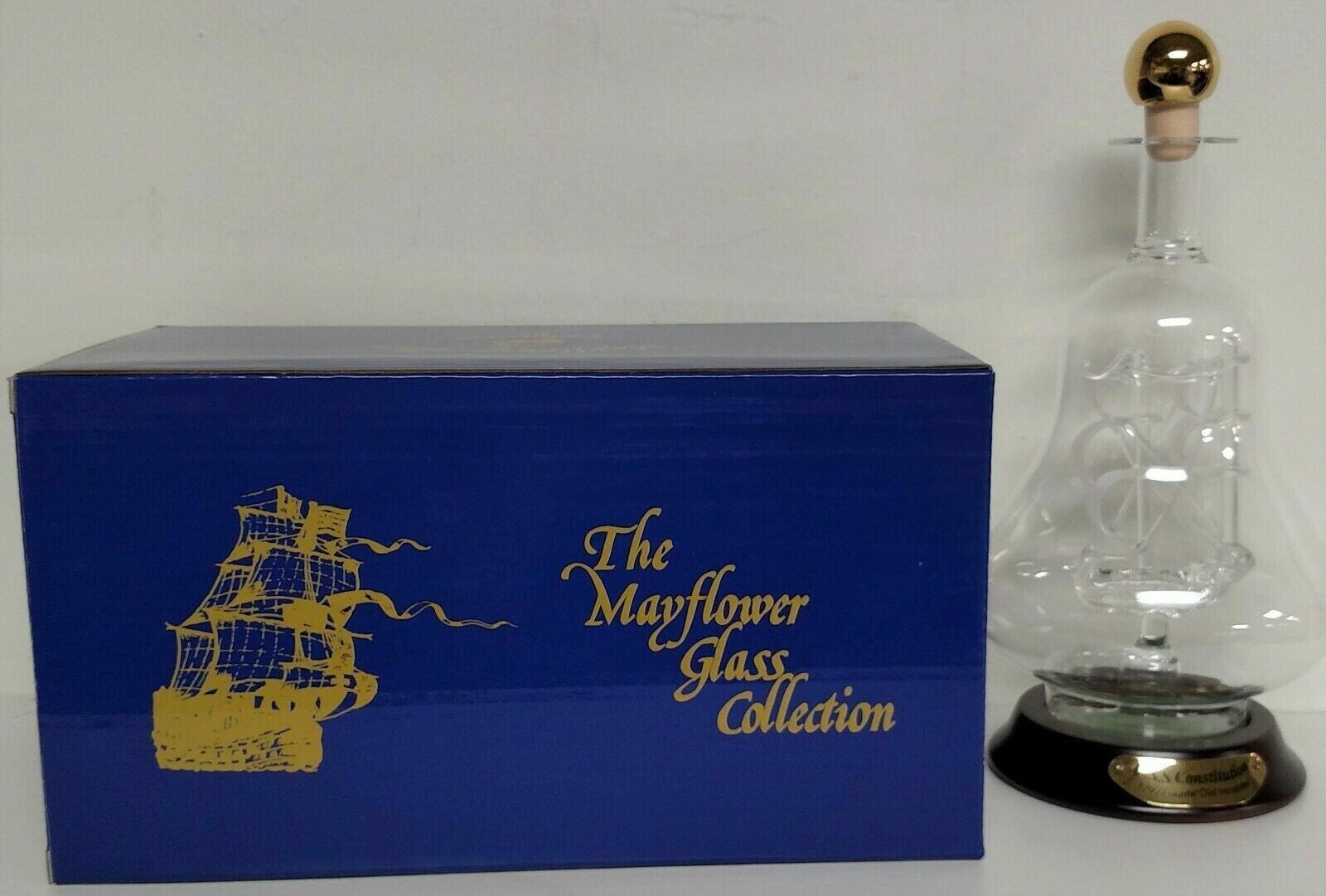 Lenox USS Constitution Navy Ship In Glass Decanter Old Ironsides Mayflower NEW0