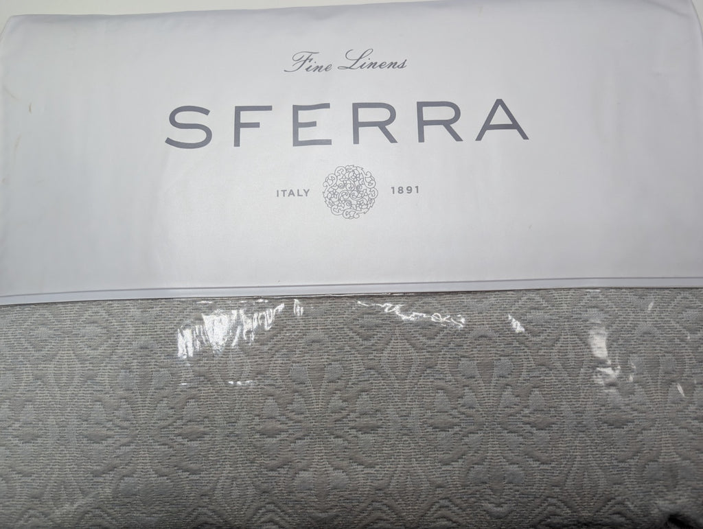 Sferra Veroli Ice Queen Coverlet Sham Set 4PC Textured Tile Cotton Italy NEW12