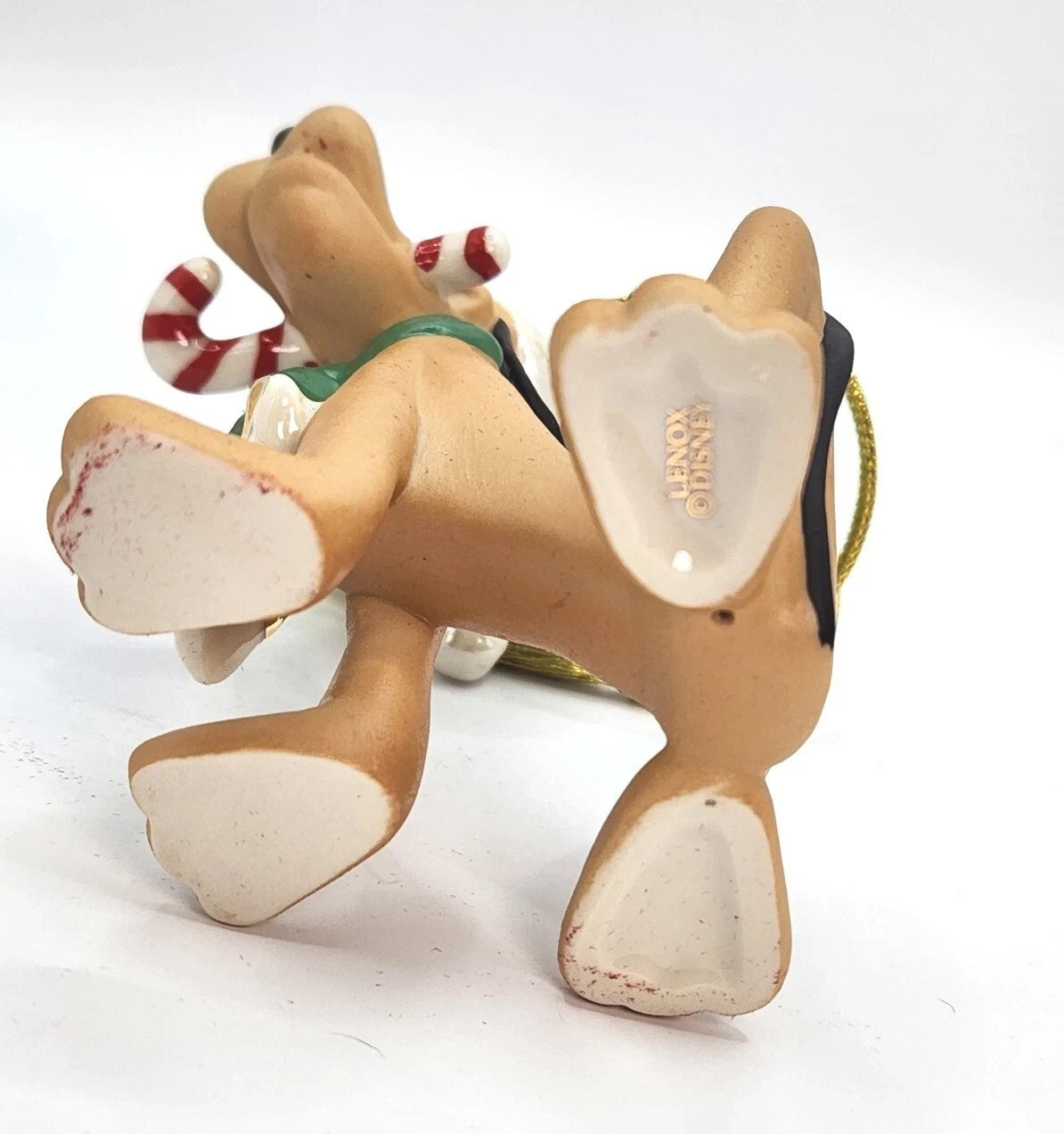 Lenox Disney Pluto Figurine Ornament Mickey's Dog Candy Cane Treat Christmas NEW9