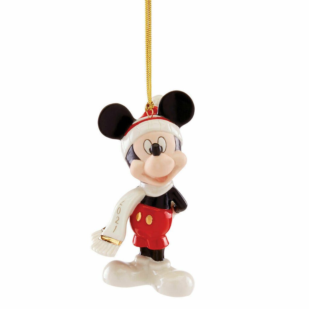 Lenox Disney 2021 Mickey & Minnie Figurine Ornament Set Mouse Winter Outfit NEW9