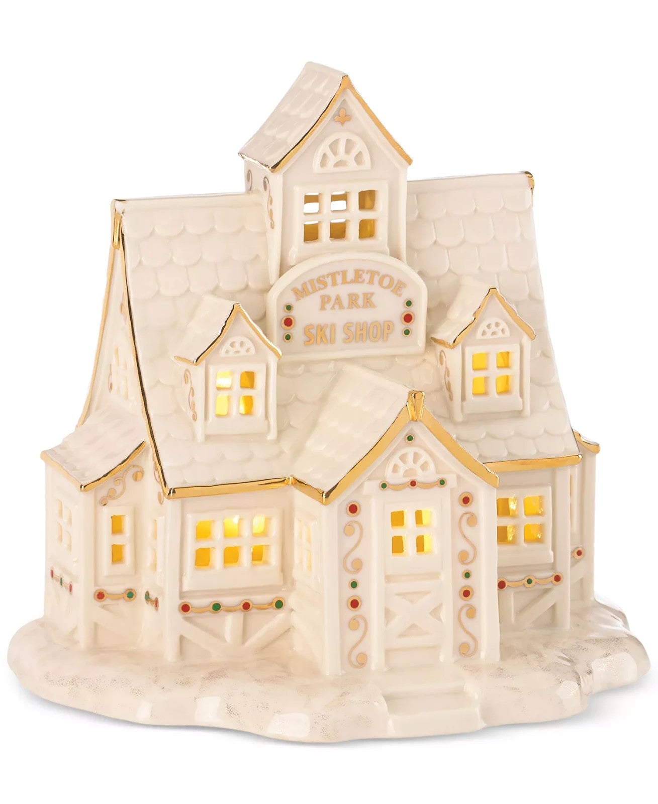 Lenox Mistletoe Park Lighted Ski Shop Figurine Village Treasures Christmas NEW3