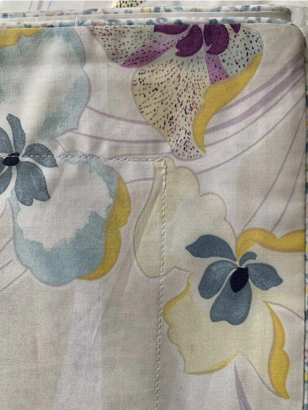 Yves Delorme Ondee King Duvet Multi Floral Print Cotton Percale Reversible NEW12