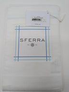 Sferra Tratto White Standard Sham Blue Satin Stitch Lines Embroidery  Italy NEW16