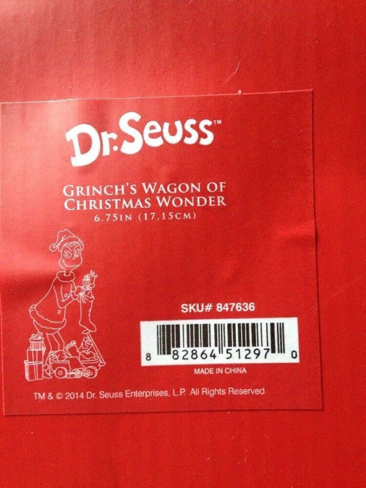 Lenox Grinch's Wagon Of Christmas Wonder Figurine How Stole Dr Seuss Gift NEW3
