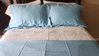 Yves Delorme Triomphe Aqua Queen Duvet Set 3PC Egyptian Cotton Sateen Lagon NEW8