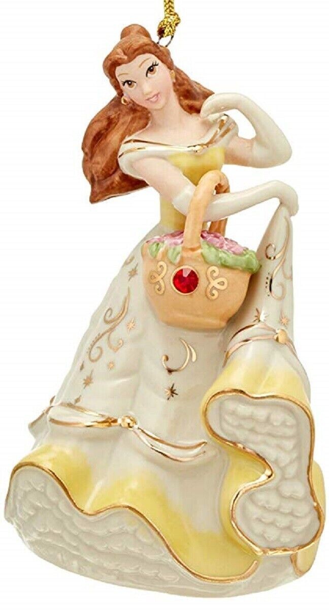 Lenox Disney Belle Figurine Ornament Red Gem Basket Beauty & Beast Christmas NEW0