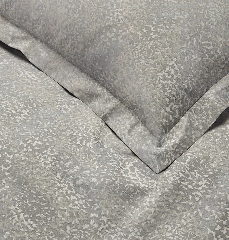 Sferra Bione Grey Queen Duvet Textured Pattern Cotton Sateen Jacquard Italy NEW9