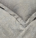 Sferra Bione Grey Queen Duvet Textured Pattern Cotton Sateen Jacquard Italy NEW9