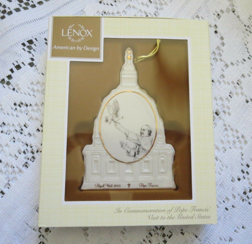 Lenox 2015 Pope Francis Ornament Commemorative Papal Visit Dove Of Peace LE NEW1