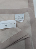 Yves Delorme Visible Beige Throw Blanket Baby Alpaca Border 51"x67" Gift BOX NEW10