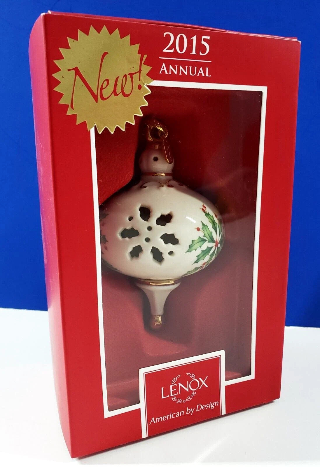 Lenox 2015 Holiday Pierced Ornament  Annual Holly Berries Christmas NEW IN BOX4
