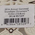Lenox 2016 Gemmed Snowflake Ornament Annual Green Gold Crystals Christmas NEW3