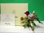 Lenox Red Faced Warbler Garden Bird Figurine Pine Cones Branch Christmas LE NEW11